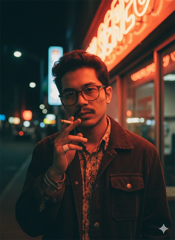 Neon Nights — Retro 80s Cinematic Portrait