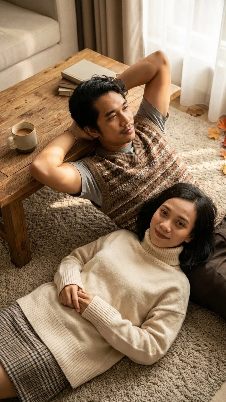 Realistic Cozy Couple