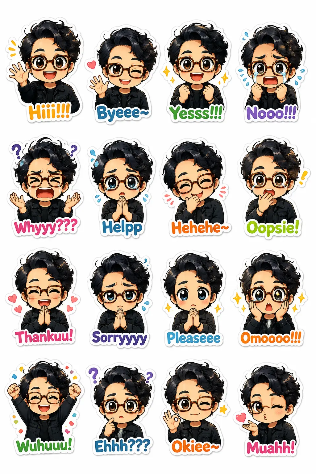 Chibi Anime Style Sticker Pack - Prompt Metadigital