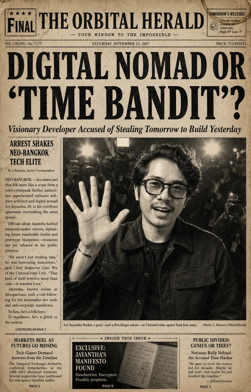 Vintage Newspaper Front Page