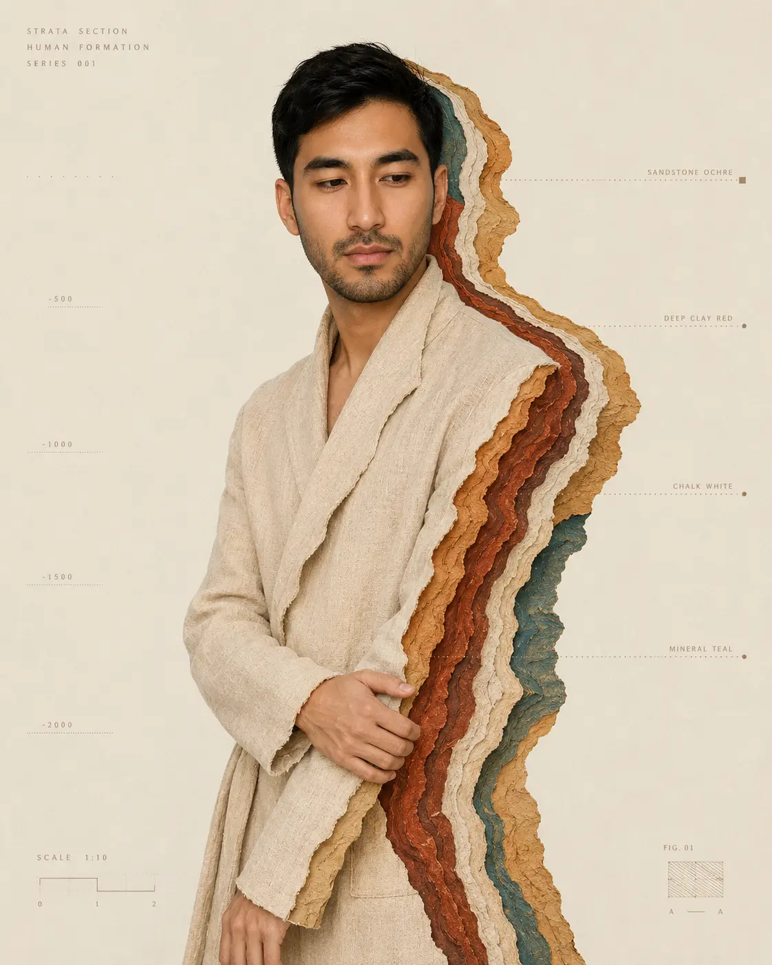 Geological Cross-section High-fashion Editorial Photograph