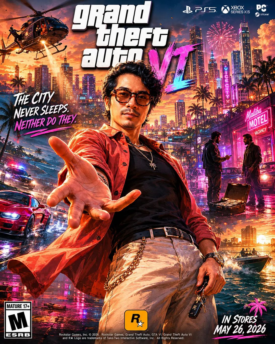 Fictional GTA VI-style Promotional Poster