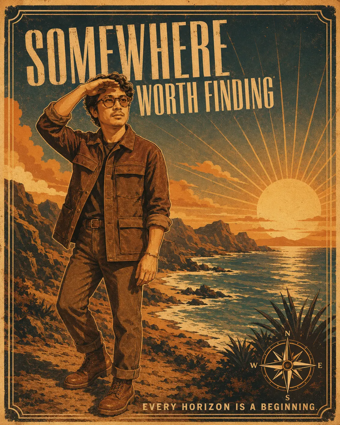 Vintage Meets Modern Travel Poster