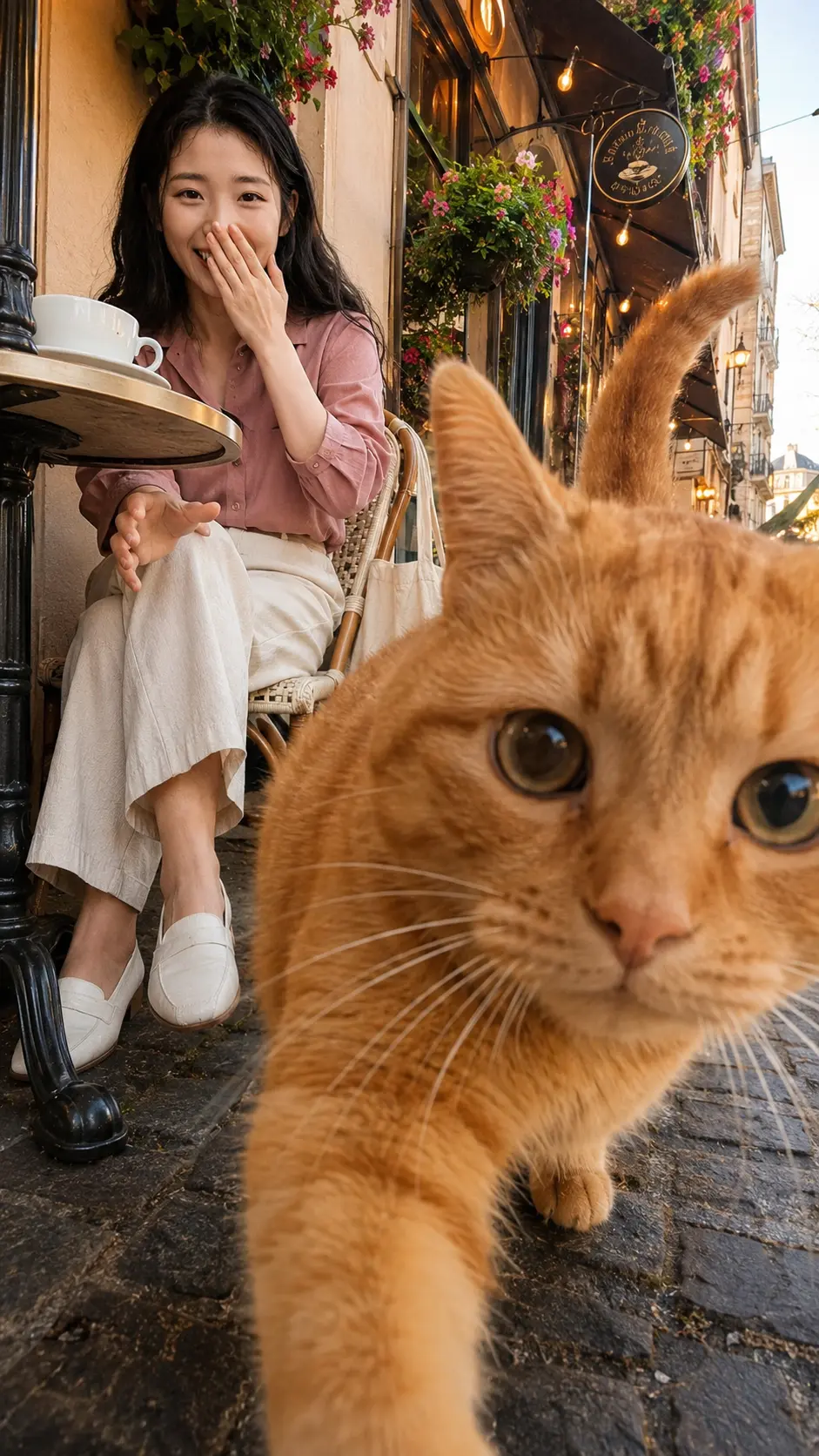 Ginger Cat Photobomb