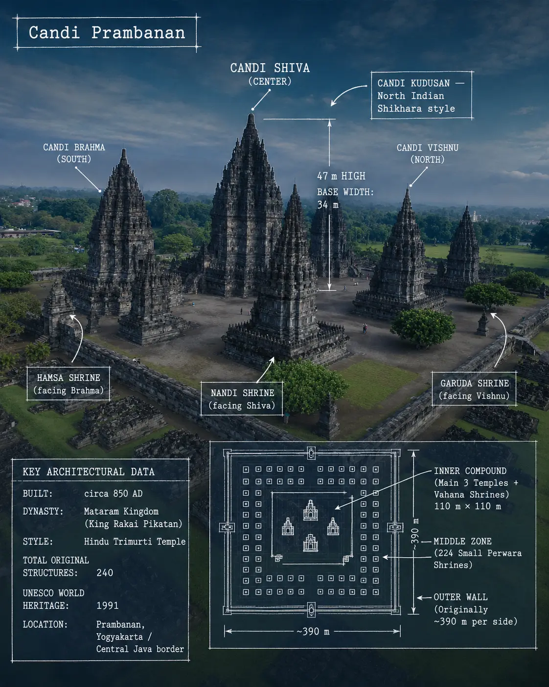 Candi Prambanan Landmark Editorial