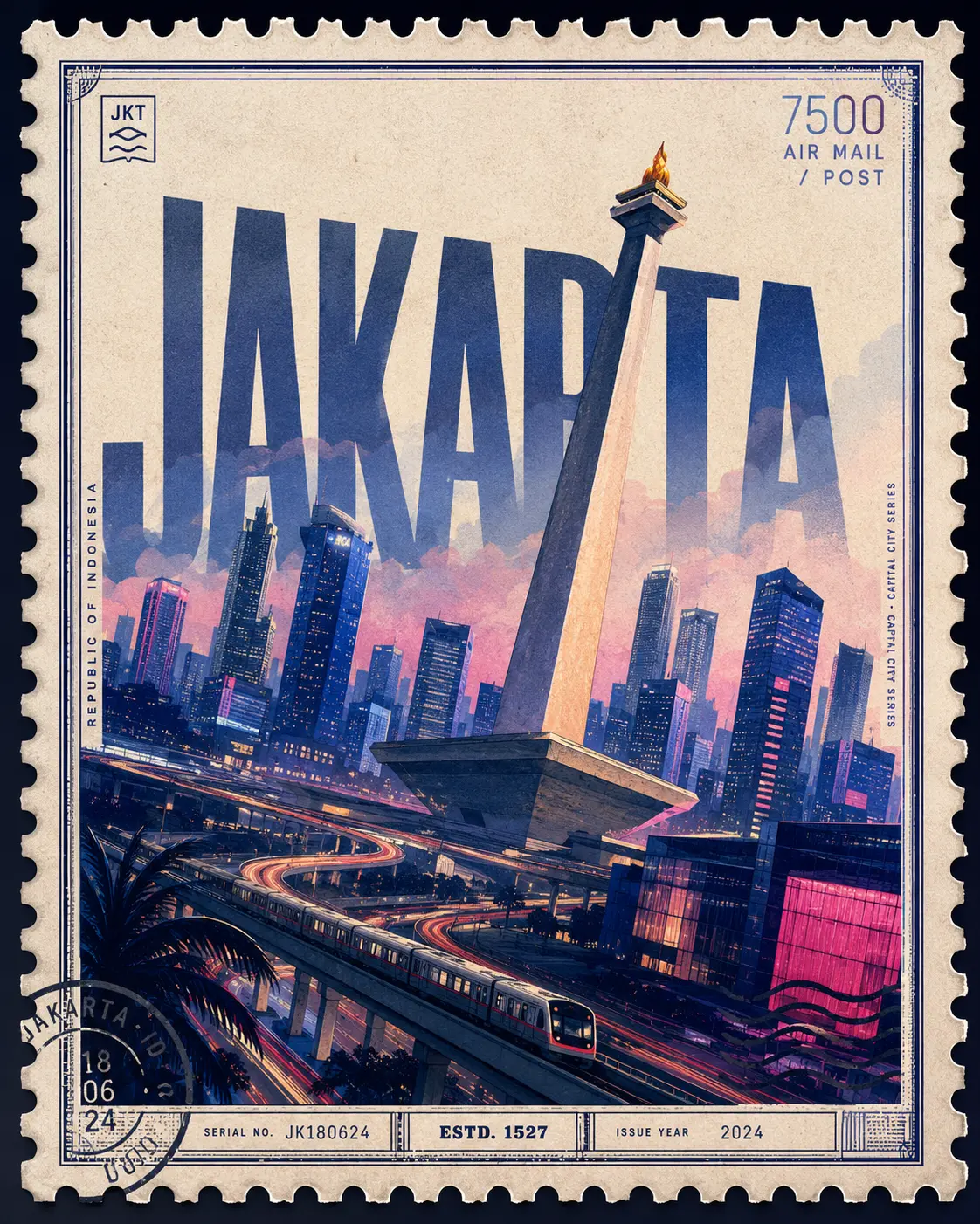 Premium Postal-stamp City Poster