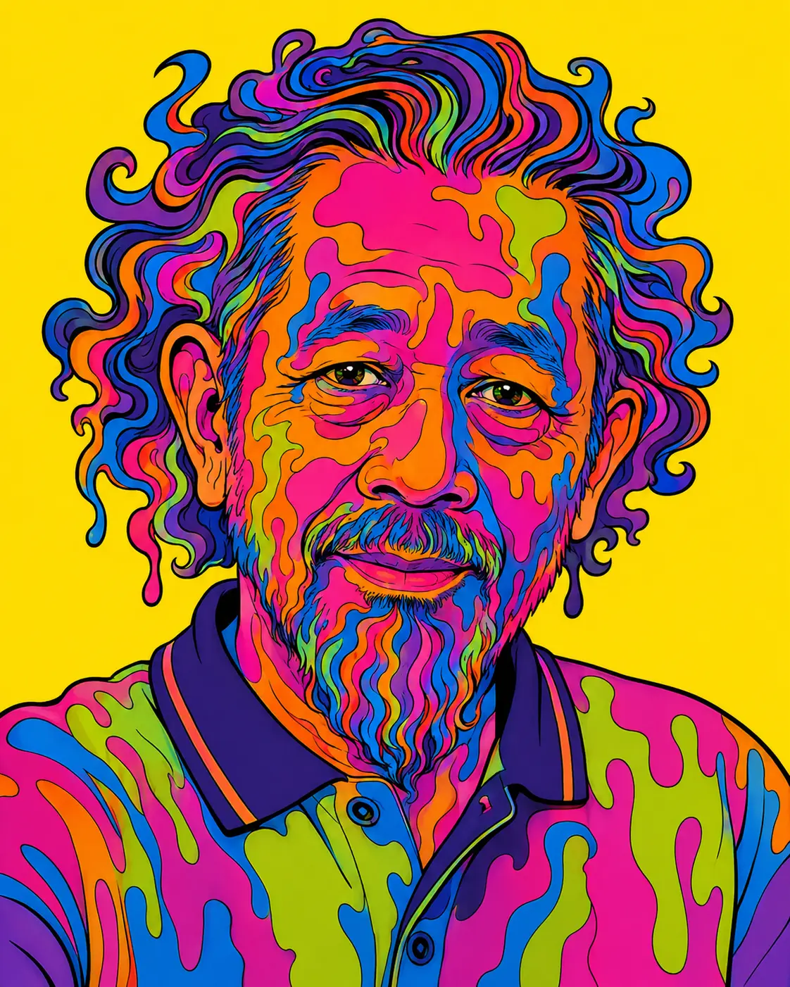 Psychedelic Animation-inspired Portrait