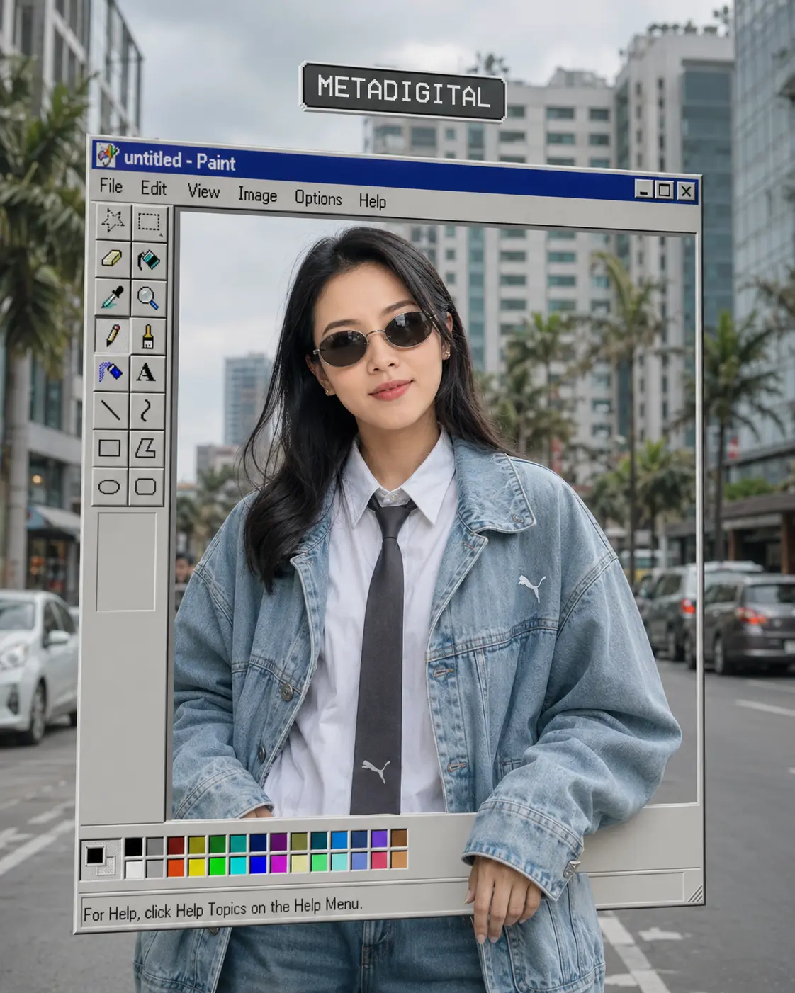 Urban Photoshoot with MsPaint Frame