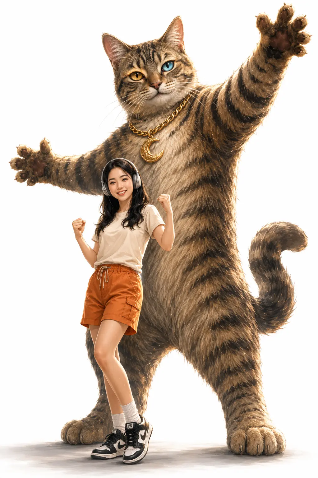 Posing Together with Giant Pet