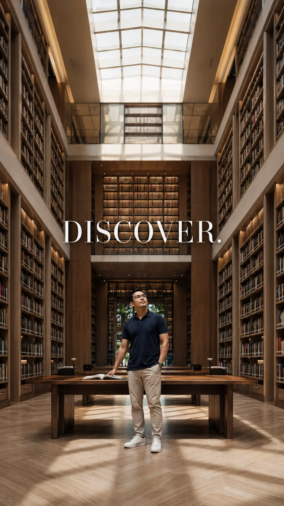 Editorial-style Library Portrait
