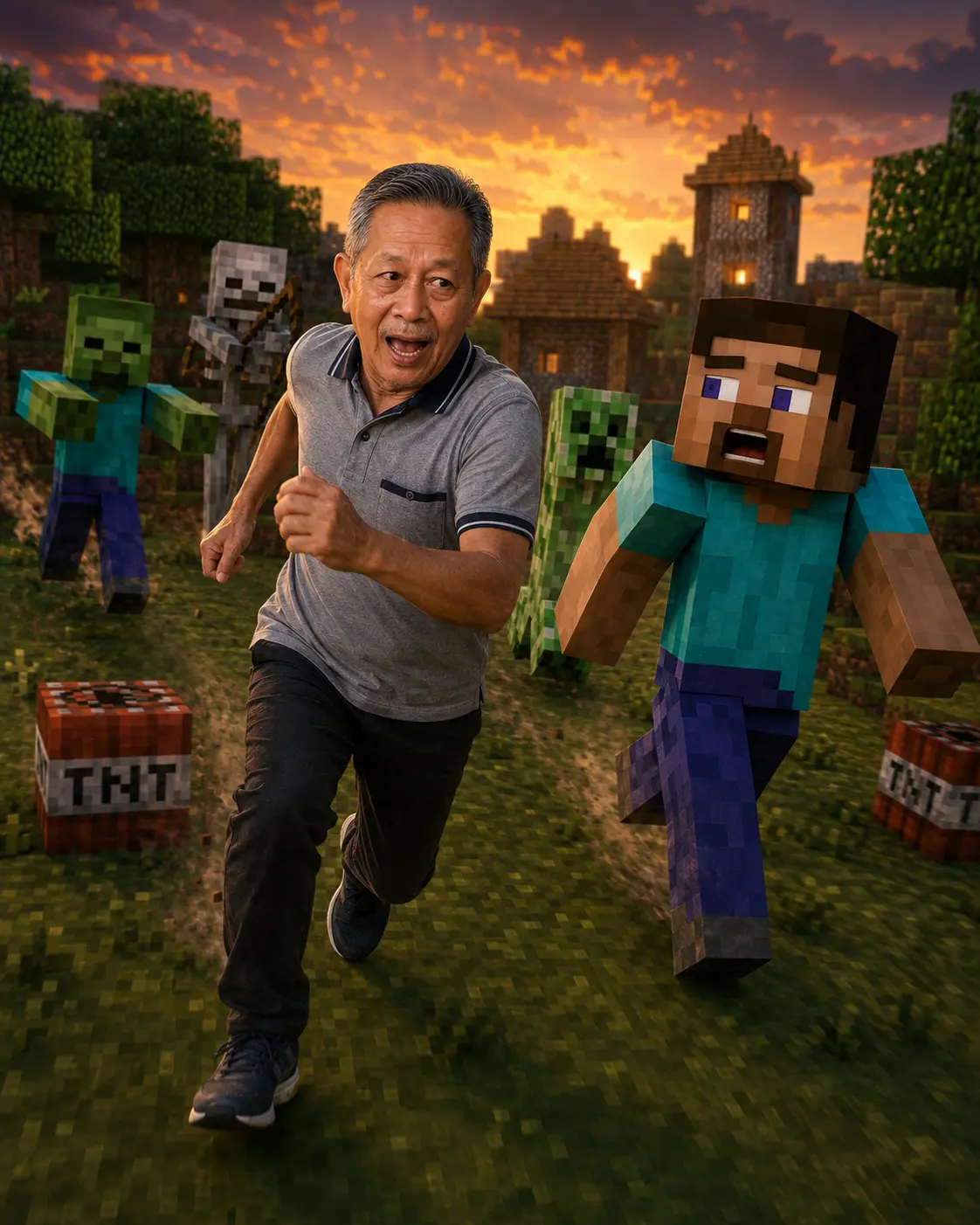 Running with Steve Minecraft