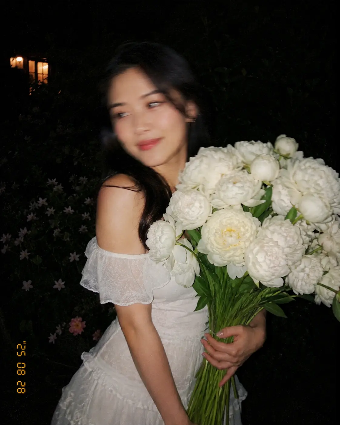 Nighttime Garden Shot with Dress