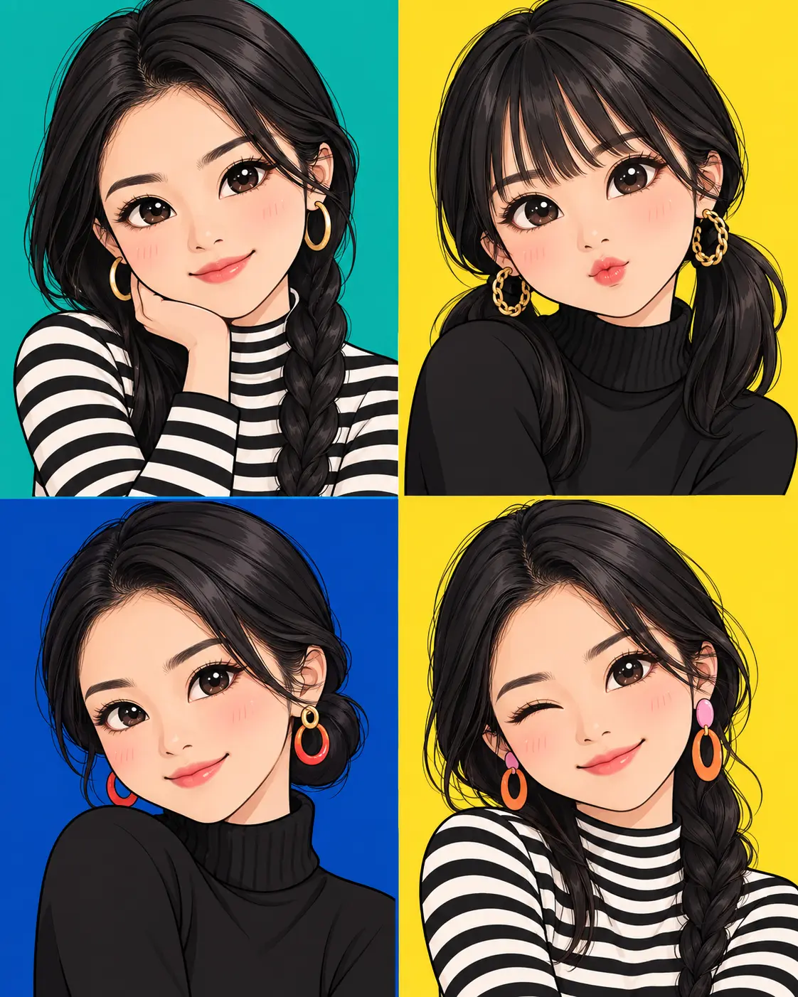 4-panel Grid Pretty Art Collage