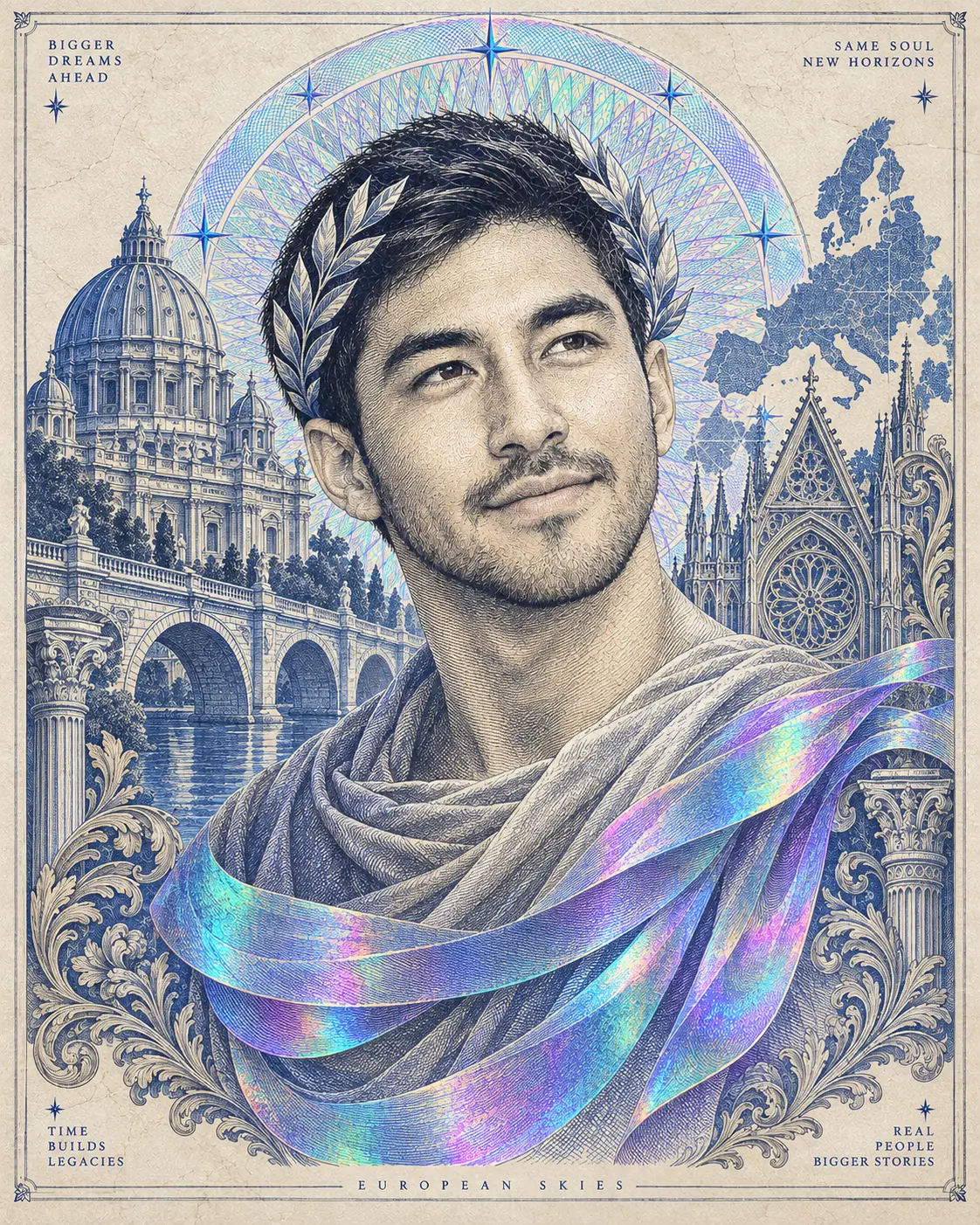 European Currency Engraving-inspired Poster