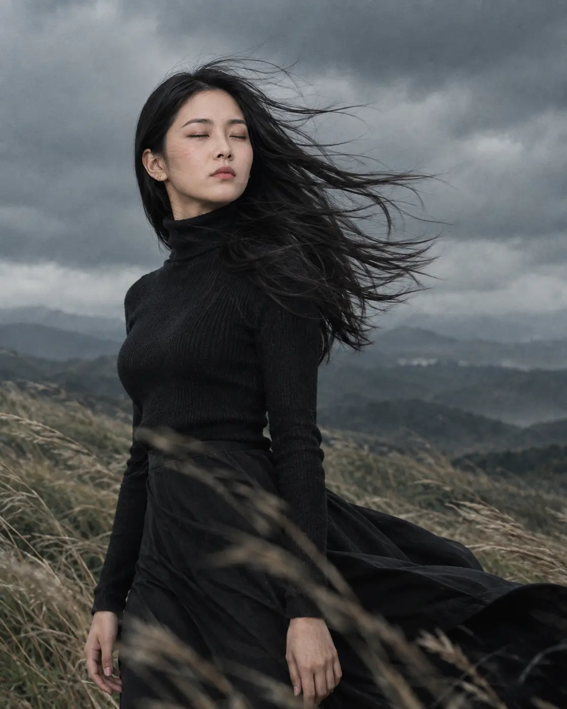 Cinematic Photo in Cold Windy Plain