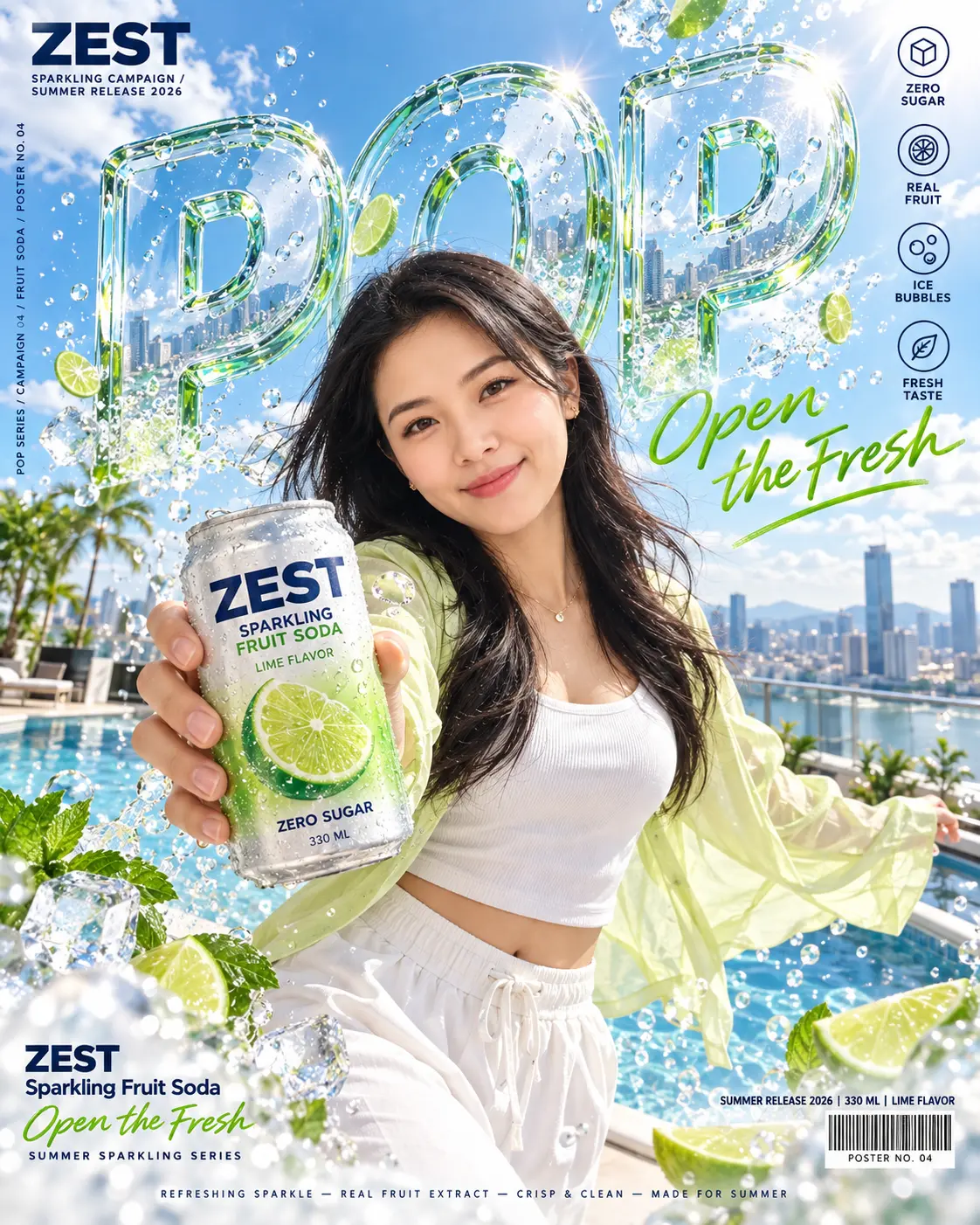 Refreshing Drink Editorial Poster
