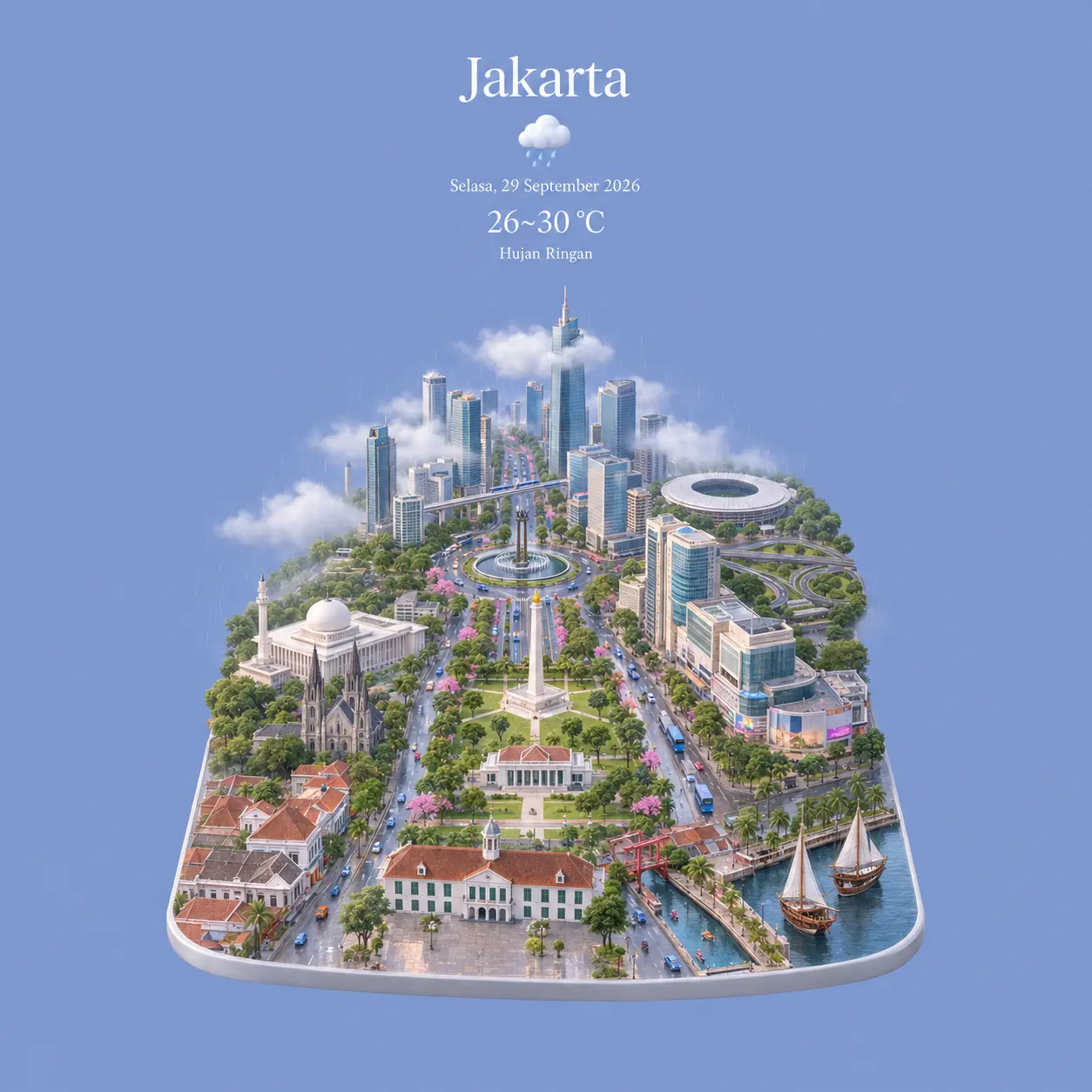 Cute Town Miniature Concept Poster