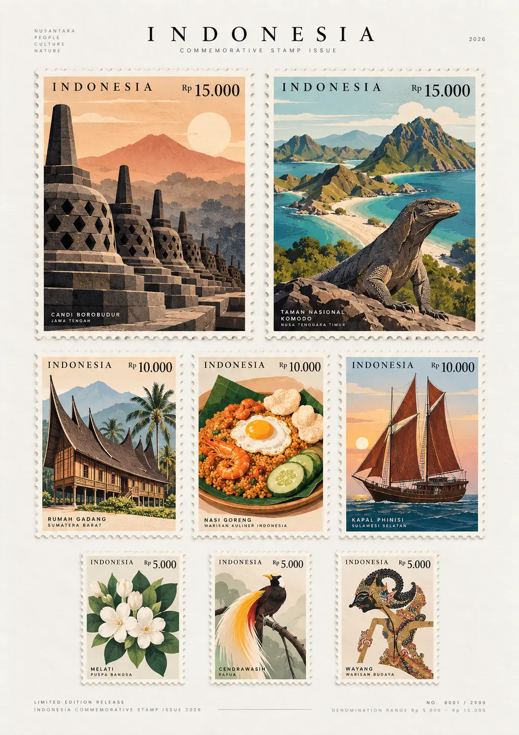 Indonesia Post Stamps Pack