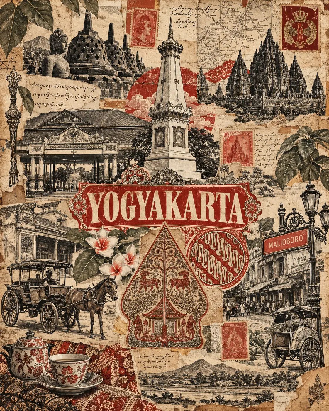 VIntage Collage City Poster