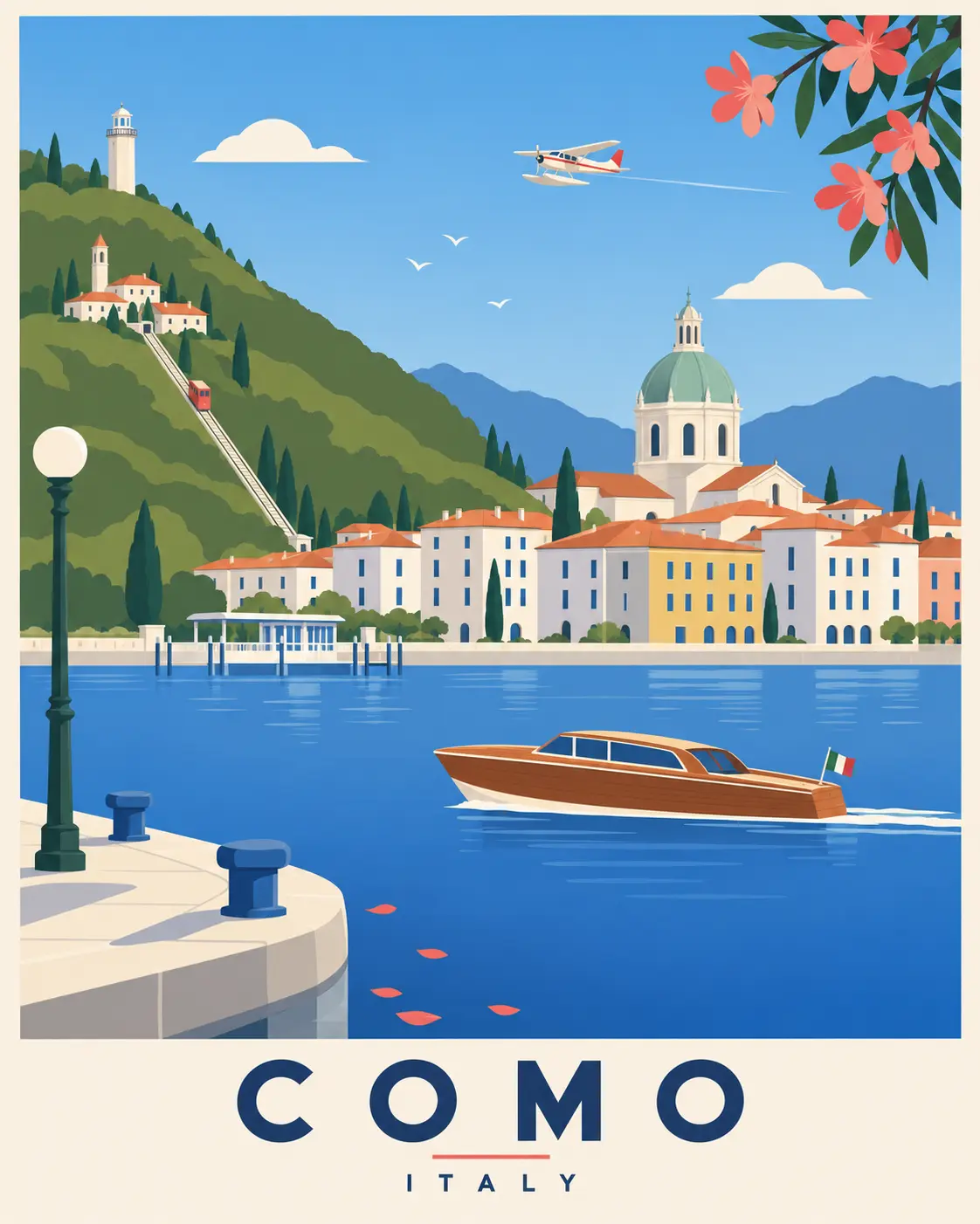 Premium Retro Travel Poster Illustration