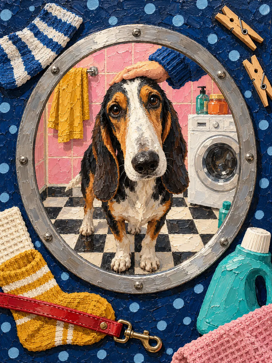 Artistic Laundry Dog Painting