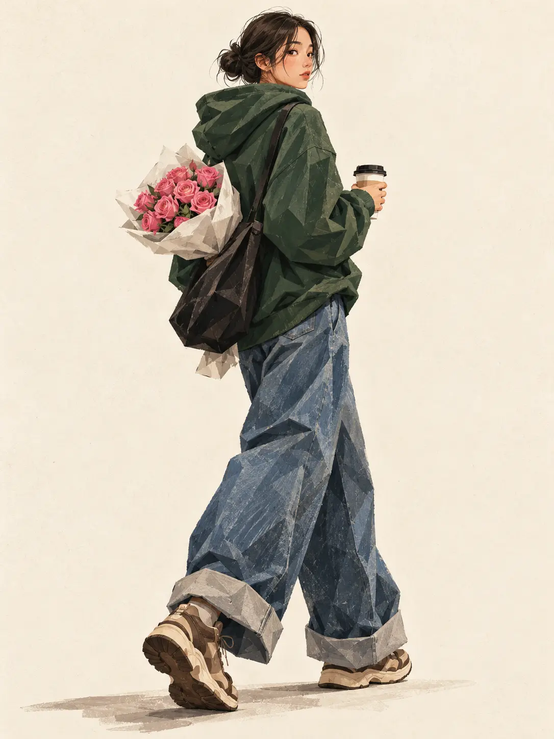 Back-shoot Full Body Fashion Illustration
